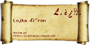 Lojka Áron névjegykártya